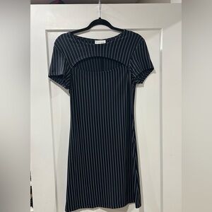 Vintage Breakin Loose Stripe Spandex Below Knee Dress